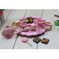 wooden pink tea play set wooden toy kitchen